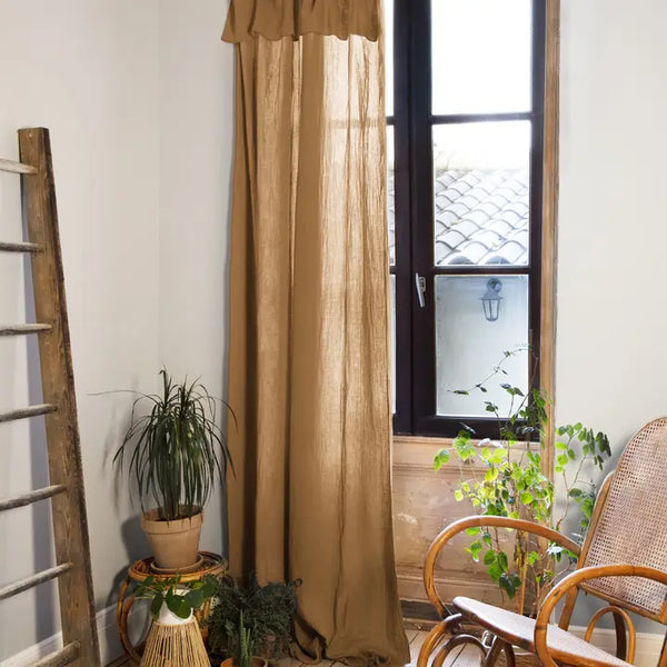 Adjustable Curtain + 8 Rings Cotton Gauze Clip