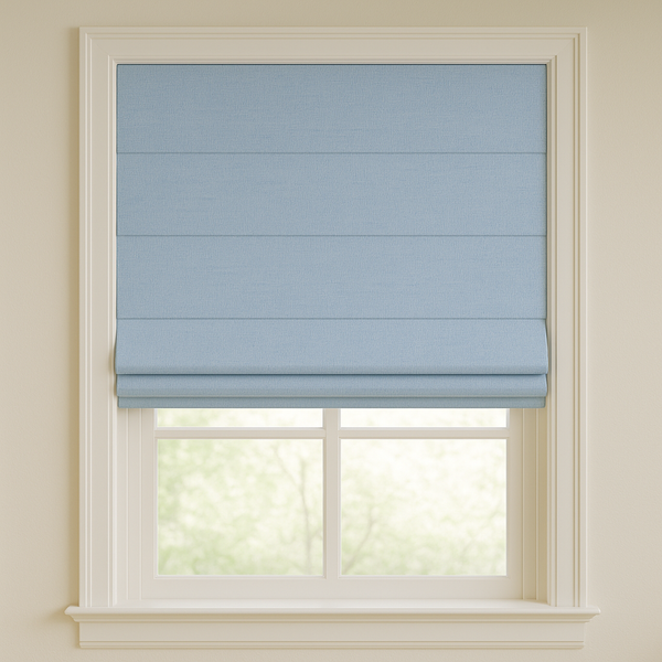 Flat Blackout Roman Blind | Sky