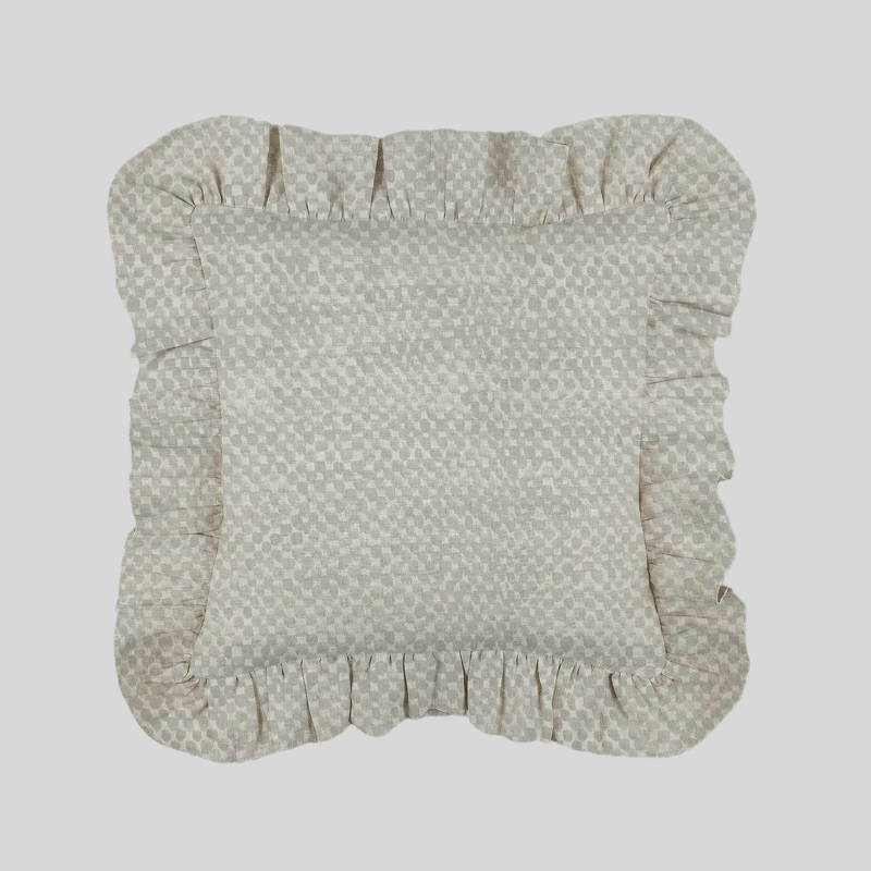 Melia Linen Ruffles Cushion Cover